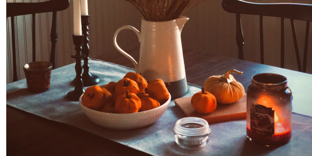 pumpkins on the table fall decorating