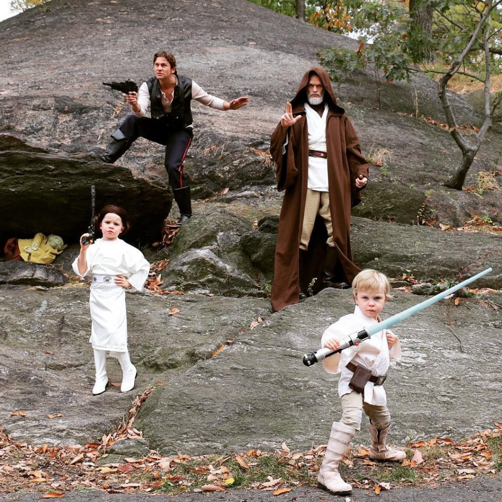 Neil Patrick Harris and family, Star Wars: New Hope, 2015. Celebrity Halloween Costumes